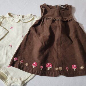 Gymboree Vintage Outdoor Whimsy 0-3 month Outlet Bodysuit, 3-6 month dress used